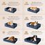 EHEYCIGA Orthopädisches Hundebett Kleine Hunde, 89x56cm, Memory Foam Hundekorb Mittelgroße Hunde, Waschbar Hundesofa Wasserdicht rutschfest, Hundecouch mit Hohem Rand, Marineblau
