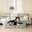 EHEYCIGA Orthopädisches Hundebett Grosse Hunde, 91x68cm, Memory Foam Hundekorb Mittelgroße Hunde, Waschbar Hundesofa Wasserdicht rutschfest, Hundecouch mit Hohem Rand, Gräuliches Grün