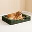 EHEYCIGA Orthopädisches Hundebett Grosse Hunde, 91x68cm, Memory Foam Hundekorb Mittelgroße Hunde, Waschbar Hundesofa Wasserdicht rutschfest, Hundecouch mit Hohem Rand, Dunkel Grün