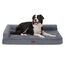 COZY KISS Orthopädisches Hundebett, 19cm Dicke Hundesofa für Mittelgroße Hunde, Abnehmbar und Waschbar Hundecouch, rutschfeste Unterseite, Wasserdichtes Innenfutter (Gris-L-Type, L(107 * 76 * 19CM)