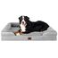 EHEYCIGA Orthopädisches Hundebett Grosse Hunde, 132x104cm, Memory Foam Hundekorb XXL, Waschbar Hundesofa Wasserdicht rutschfest, Hundecouch mit Hohem Rand, Grau
