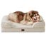 EHEYCIGA Orthopädisches Hundebett Grosse Hunde, 132x104cm, Memory Foam Hundekorb XXL, Waschbar Hundesofa Wasserdicht rutschfest, Hundecouch mit Hohem Rand, Beige