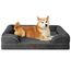 EHEYCIGA Orthopädisches Hundebett Grosse Hunde, 104x69cm, Memory Foam Hundekorb Mittelgroße Hunde, Waschbar Hundesofa Wasserdicht rutschfest, Hundecouch mit Hohem Rand, Dunkelgrau