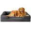 EHEYCIGA Orthopädisches Hundebett Grosse Hunde, 112x81cm, Memory Foam Hundekorb XL, Waschbar Hundesofa Wasserdicht rutschfest, Hundecouch mit Hohem Rand, Dunkelgrau