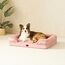 EHEYCIGA Orthopädisches Hundebett Grosse Hunde, 91x68cm, Memory Foam Hundekorb Mittelgroße Hunde, Waschbar Hundesofa Wasserdicht rutschfest, Hundecouch mit Hohem Rand, Rosa