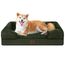 EHEYCIGA Orthopädisches Hundebett Grosse Hunde, 91x68cm, Memory Foam Hundekorb Mittelgroße Hunde, Waschbar Hundesofa Wasserdicht rutschfest, Hundecouch mit Hohem Rand, Dunkel Grün