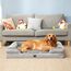EHEYCIGA Orthopädisches Hundebett Grosse Hunde, 104x69cm, Memory Foam Hundekorb Mittelgroße Hunde, Waschbar Hundesofa Wasserdicht rutschfest, Hundecouch mit Hohem Rand, Grau
