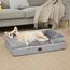 EHEYCIGA Orthopädisches Hundebett Grosse Hunde, 112x81cm, Memory Foam Hundekorb XL, Waschbar Hundesofa Wasserdicht rutschfest, Hundecouch mit Hohem Rand, Grau