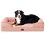 EHEYCIGA Orthopädisches Hundebett Grosse Hunde, 132x104cm, Memory Foam Hundekorb XXL, Waschbar Hundesofa Wasserdicht rutschfest, Hundecouch mit Hohem Rand, Rosa