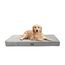 HMTOPE Orthopädisches Hundebett, 10cm Dicke Hundekissen für Mittelgroße Hunde, Grosse Hunde, Abnehmbar und Waschbar Hundematte, rutschfeste Unterseite, Wasserdichtes Innenfutter, 112 cm, Hellgrau