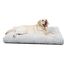 KSIIA Hundebett Grosse Hunde, Waschbar Hundekissen flauschig, Hundematte für große, mittelgroße Hunde, rutschfeste Unterseite, atmungsaktiv, Haustierbett Hundematratze Hellgrau 90x60cm