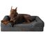 EHEYCIGA Orthopädisches Hundebett Grosse Hunde, 122x89cm, Memory Foam Hundekorb XXL, Waschbar Hundesofa Wasserdicht rutschfest, Hundecouch mit Hohem Rand, Dunkel Grau