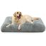 KSIIA Hundebett Grosse Hunde Waschbar, Plüsch Hundekissen flauschig, 90x60cm, rutschfeste Unterseite, Hundematte für große, mittelgroße Hunde, Hundekorb Hundematratze Haustierbett Grau