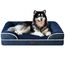 EHEYCIGA Orthopädisches Hundebett Grosse Hunde, 132x104cm, Memory Foam Hundekorb XXL, Waschbar Hundesofa Wasserdicht rutschfest, Hundecouch mit Hohem Rand, Marineblau