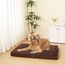 HMTOPE Orthopädisches Hundebett, 10cm Dicke Hundekissen für Mittelgroße Hunde, Grosse Hunde, Abnehmbar und Waschbar Hundematte, rutschfeste Unterseite, Wasserdichtes Innenfutter, 112 cm, Braun