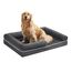Feandrea Orthopädisches Hundebett, Hundekissen, Hundekorb, weiche Polsterung, Hundesofa, erhöhte Ränder, Bezug abnehmbar und waschbar, 112 x 81 x 18 cm, rutschfeste Unterseite, dunkelgrau PGW068G01V1