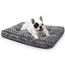 KSIIA Hundebett mittelgroße Hunde Waschbar, Hundekissen flauschig, M Hundematte für kleine mittelgroße Hunde, rutschfeste Unterseite, Hundekorb Hundematratze Haustierbett, Dunkelgrau, 76x52cm