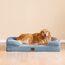 EHEYCIGA Orthopädisches Hundebett Grosse Hunde, 122x89cm, Memory Foam Hundekorb XXL, Waschbar Hundesofa Wasserdicht rutschfest, Hundecouch mit Hohem Rand, Hellblau
