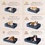EHEYCIGA Orthopädisches Hundebett Grosse Hunde, 122x89cm, Memory Foam Hundekorb XXL, Waschbar Hundesofa Wasserdicht rutschfest, Hundecouch mit Hohem Rand, Marineblau