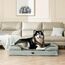 EHEYCIGA Orthopädisches Hundebett Grosse Hunde, 132x104cm, Memory Foam Hundekorb XXL, Waschbar Hundesofa Wasserdicht rutschfest, Hundecouch mit Hohem Rand, Gräuliches Grün