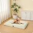 HMTOPE Orthopädisches Hundebett, 10cm Dicke Hundekissen für Mittelgroße Hunde, Grosse Hunde, Abnehmbar und Waschbar Hundematte, rutschfeste Unterseite, Wasserdichtes Innenfutter, 112 cm, Beige