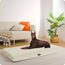 HMTOPE Orthopädisches Hundebett, 10cm Dicke Hundekissen für Grosse Hunde, Abnehmbar und Waschbar Hundematte, rutschfeste Unterseite, Wasserdichtes Innenfutter, 120 cm, Beige