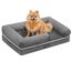 Feandrea Orthopädisches Hundebett, Hundekissen, Hundekorb, weiche Polsterung, Hundesofa, erhöhte Ränder, Bezug abnehmbar und waschbar, 76 x 51 x 18 cm, rutschfeste Unterseite, hellgrau PGW074G02V1