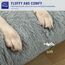 KSIIA Hundebett Grosse Hunde Waschbar, Plüsch Hundekissen flauschig, 105x70cm, rutschfeste Unterseite, Hundematte für große, mittelgroße Hunde, Hundekorb Hundematratze Haustierbett Grau
