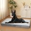 HMTOPE Orthopädisches Hundebett, 10cm Dicke Hundekissen für Grosse Hunde, Abnehmbar und Waschbar Hundematte, rutschfeste Unterseite, Wasserdichtes Innenfutter, 120 cm, Hellgrau