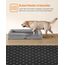Feandrea Orthopädisches Hundebett, Hundekissen, Hundekorb, weiche Polsterung, Hundesofa, erhöhte Ränder, Bezug abnehmbar und waschbar, 135 x 107 x 23 cm, rutschfeste Unterseite, hellgrau PGW079G02V1