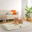HMTOPE Orthopädisches Hundebett, 10cm Dicke Hundekissen für Mittelgroße Hunde, Grosse Hunde, Abnehmbar und Waschbar Hundematte, rutschfeste Unterseite, Wasserdichtes Innenfutter, 112 cm, Beige