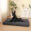 HMTOPE Orthopädisches Hundebett, 10cm Dicke Hundekissen für Grosse Hunde, Abnehmbar und Waschbar Hundematte, rutschfeste Unterseite, Wasserdichtes Innenfutter, 120 cm, Dunkelgrau