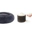 Feandrea Hundebett flauschig, Katzenbett, Donut Kissen, waschbar, Polsterung in der Mitte herausnehmbar, Langer Plüsch, 50 cm Durchmesser, dunkelgrau PGW037G02