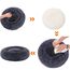 Feandrea Hundebett flauschig, Katzenbett, Donut Kissen, waschbar, Polsterung in der Mitte herausnehmbar, Langer Plüsch, 50 cm Durchmesser, dunkelgrau PGW037G02