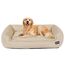 HMTOPE Hundebett, Hundesofa, Hundekissen, Hundekörbchen Abnehmbar und waschbar, Beige, 110 x 86 x 26 cm