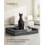 Feandrea Orthopädisches Hundebett, Hundekissen, Hundekorb, weiche Polsterung, Hundesofa, erhöhte Ränder, Bezug abnehmbar und waschbar, 120 x 85 x 18 cm, rutschfeste Unterseite, dunkelgrau PGW078G01V1