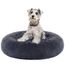 Feandrea Hundebett flauschig, Katzenbett, Donut Kissen, waschbar, Polsterung in der Mitte herausnehmbar, Langer Plüsch, 70 cm Durchmesser, dunkelgrau PGW039G02