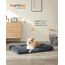 Feandrea Hundebett, Hundekissen, Flauschige Hundematte, Langer Plüsch, 110 x 73 cm, weiche Polsterung, maschinenwaschbar, Hundekorb, multifunktional, tragbar, dunkelgrau PGW203G02