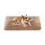 Feandrea Hundebett, Hundekissen, Flauschige Hundematte, Langer Plüsch, 110 x 73 cm, weiche Polsterung, waschbar, multifunktional, Kamelbraun PGW203K01