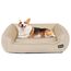 HMTOPE Hundebett, Hundesofa, Hundekissen, Hundekörbchen Abnehmbar und waschbar, Beige, 90 x 75 x 25 cm
