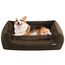 HMTOPE Hundebett, Hundesofa, Hundekissen, Hundekörbchen Abnehmbar und waschbar, Braun, 90 x 75 x 25 cm