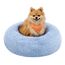 Feandrea Hundebett flauschig, Katzenbett, Donut Kissen, waschbar, Polsterung in der Mitte herausnehmbar, Langer Plüsch, 60 cm Durchmesser, blassblau PGW038Q01