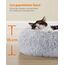 Feandrea Hundebett flauschig, Katzenbett, Donut Kissen, waschbar, Polsterung in der Mitte herausnehmbar, Langer Plüsch, 40 cm Durchmesser, Ombré-Grau PGW036G01