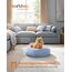 Feandrea Hundebett flauschig, Katzenbett, Donut Kissen, waschbar, Polsterung in der Mitte herausnehmbar, Langer Plüsch, 60 cm Durchmesser, blassblau PGW038Q01