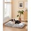 Feandrea Hundebett, Hundekissen, Flauschige Hundematte, Langer Plüsch, 110 x 73 cm, weiche Polsterung, waschbar, multifunktional, Ombré-Grau PGW203G01