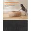Feandrea Hundebett flauschig, Katzenbett, Donut Kissen, waschbar, Polsterung in der Mitte herausnehmbar, Langer Plüsch, 70 cm Durchmesser, Kamelbraun PGW039K01