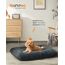 Feandrea Hundebett, Hundekissen, Flauschige Hundematte, Langer Plüsch, 80 x 50 cm, weiche Polsterung, maschinenwaschbar, multifunktional, dunkelgrau PGW201G02