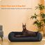 HMTOPE Hundebett, Hundesofa, Hundekissen, Hundekörbchen Abnehmbar und waschbar, Dunkelgrau, 120 x 90 x 30 cm