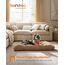 Feandrea Hundebett, Hundekissen, Flauschige Hundematte, Langer Plüsch, 122 x 74 cm, weiche Polsterung, waschbar, multifunktional, Kamelbraun PGW204K01