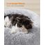 Feandrea Hundebett flauschig, Katzenbett, Donut Kissen, waschbar, Polsterung in der Mitte herausnehmbar, Langer Plüsch, 40 cm Durchmesser, Ombré-Grau PGW036G01